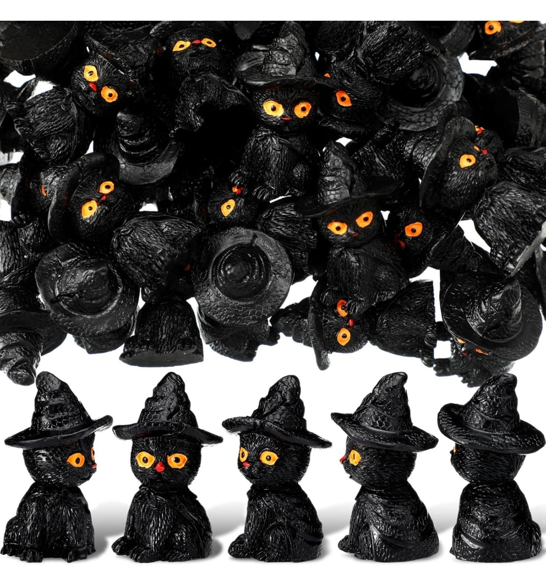 Resin Black Witch Cat Miniature Dead Zen Add On