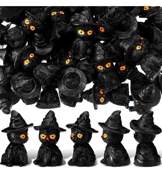 Resin Black Witch Cat Miniature Dead Zen Add On