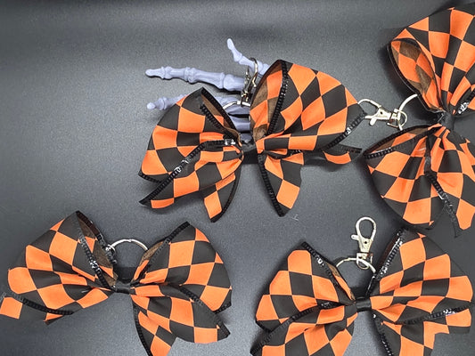 Halloween Diamond Purse Charm Cheer Bow Style Clip Handmade