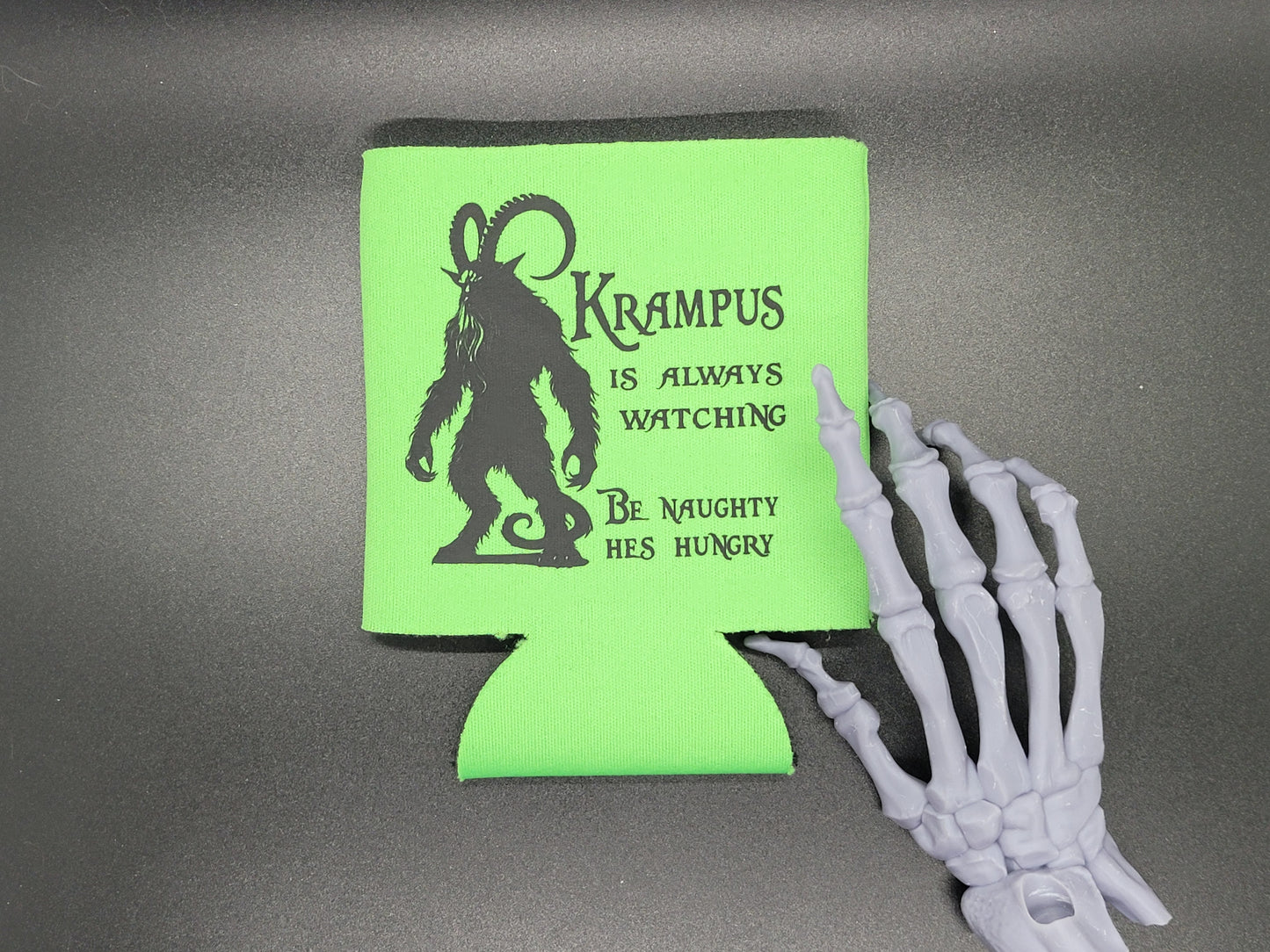 Krampus is Hungry Can Cooler Neoprene Koozie