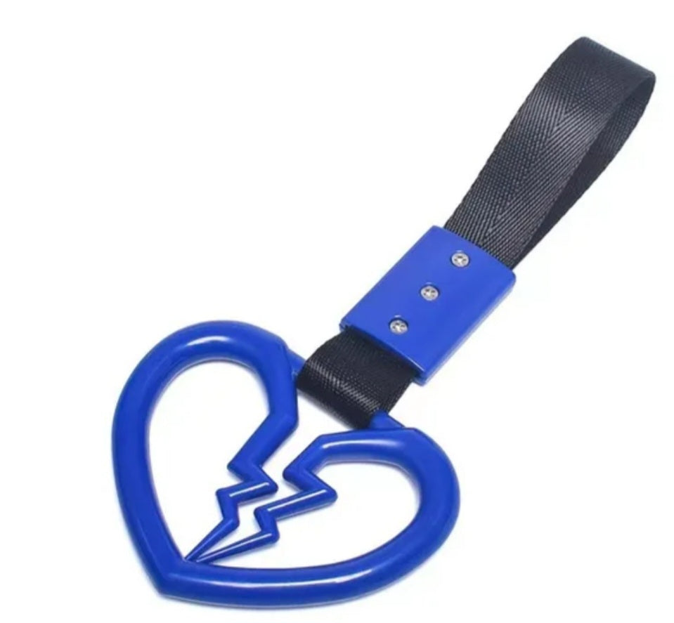 JDM Style Strap Tow Hook Handle Broken Heart Shape Plastic Car Decoration