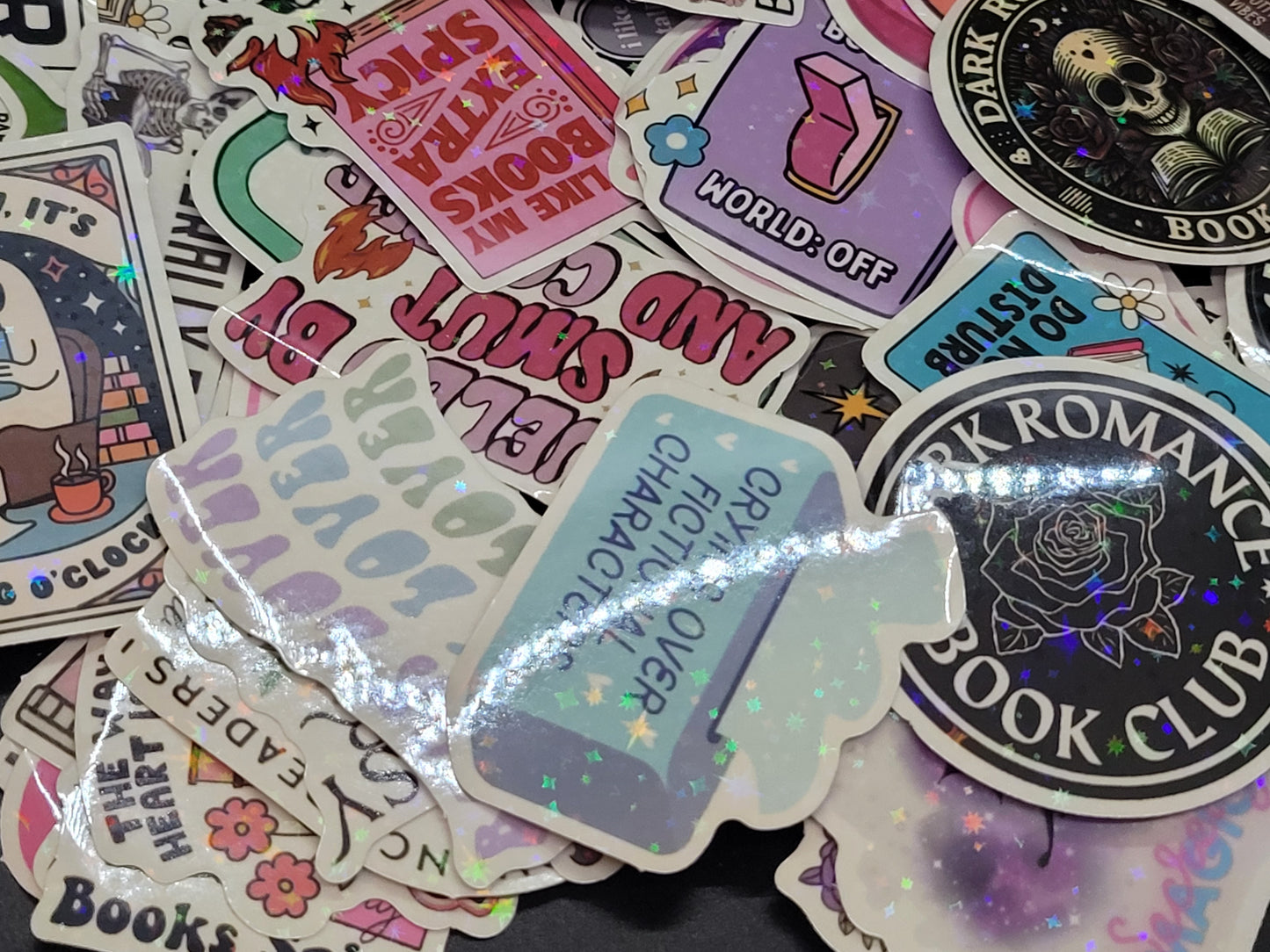 Holographic Bookish Vinyl Sticker 10 Pack for Junk Journals Scrapbooks Budget Binders