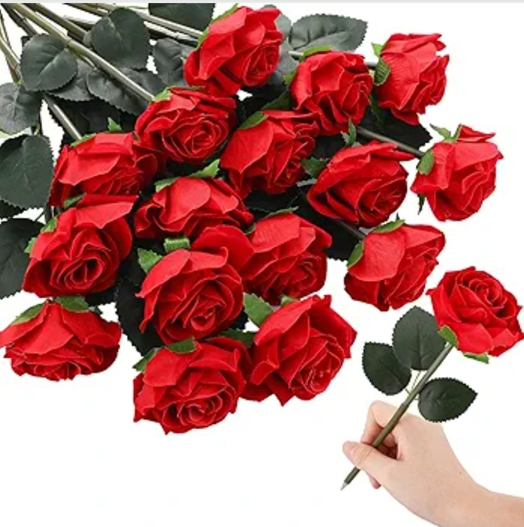Red Rose Pen Black Ink Writing Wedding
