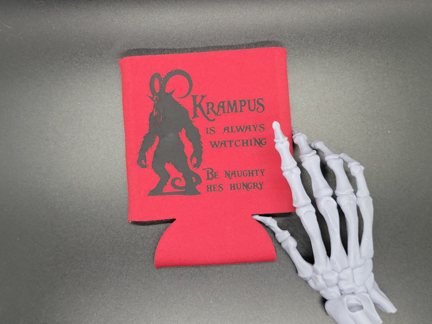 Krampus is Hungry Can Cooler Neoprene Koozie