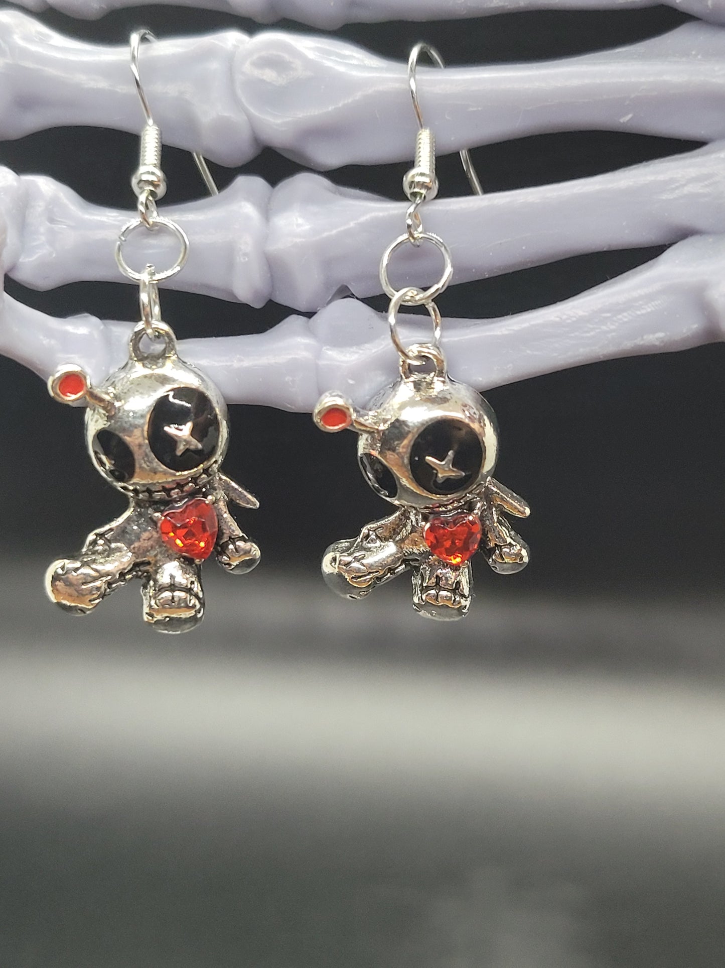 Voodoo Doll Metal Earrings Valloween