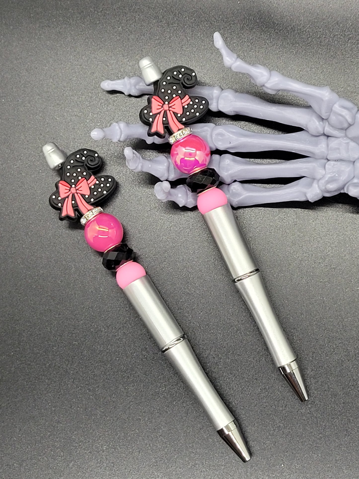 Pink Witch Hat Beaded Pen with Refill