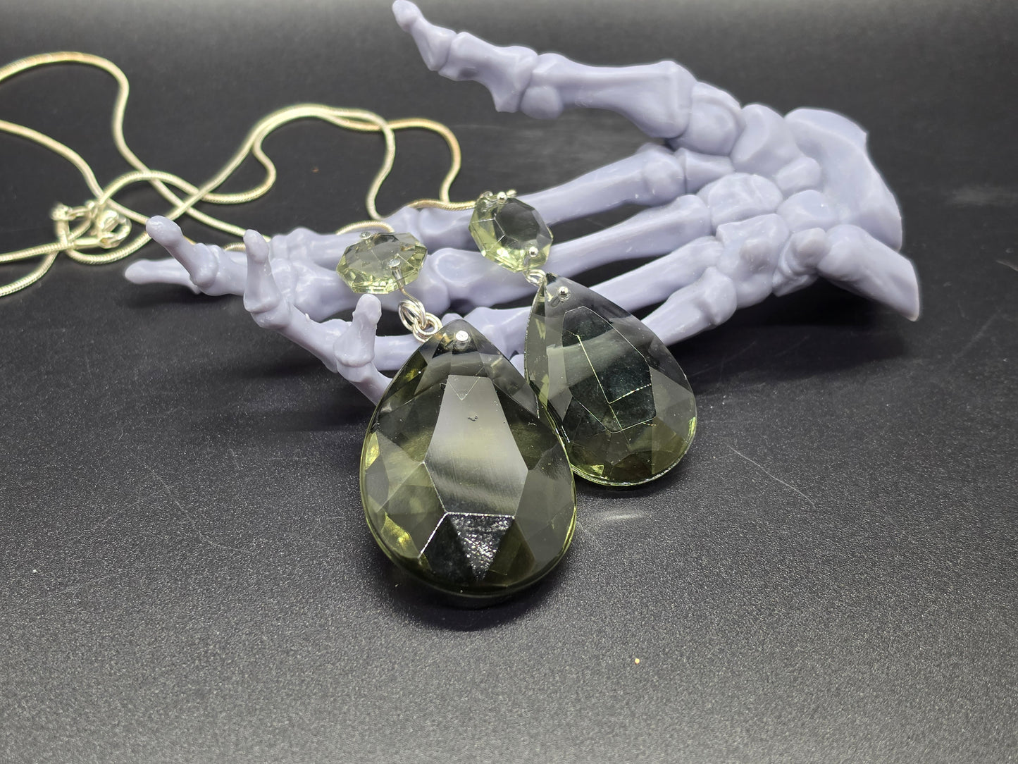 Antique/ Vintage Grey Glass Pendant Uranium Glass Murano