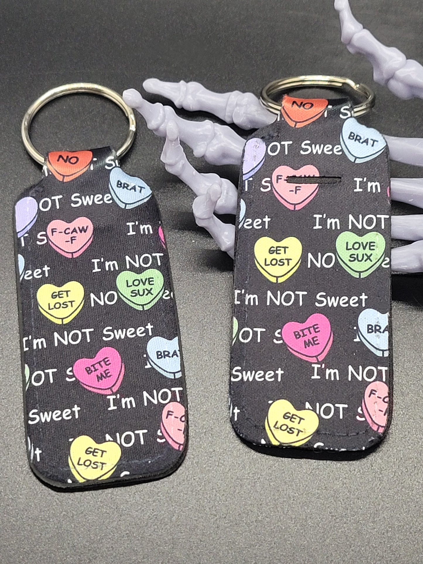 Not Sweet Chapstick Lip Balm Holder Key Chain Valloween