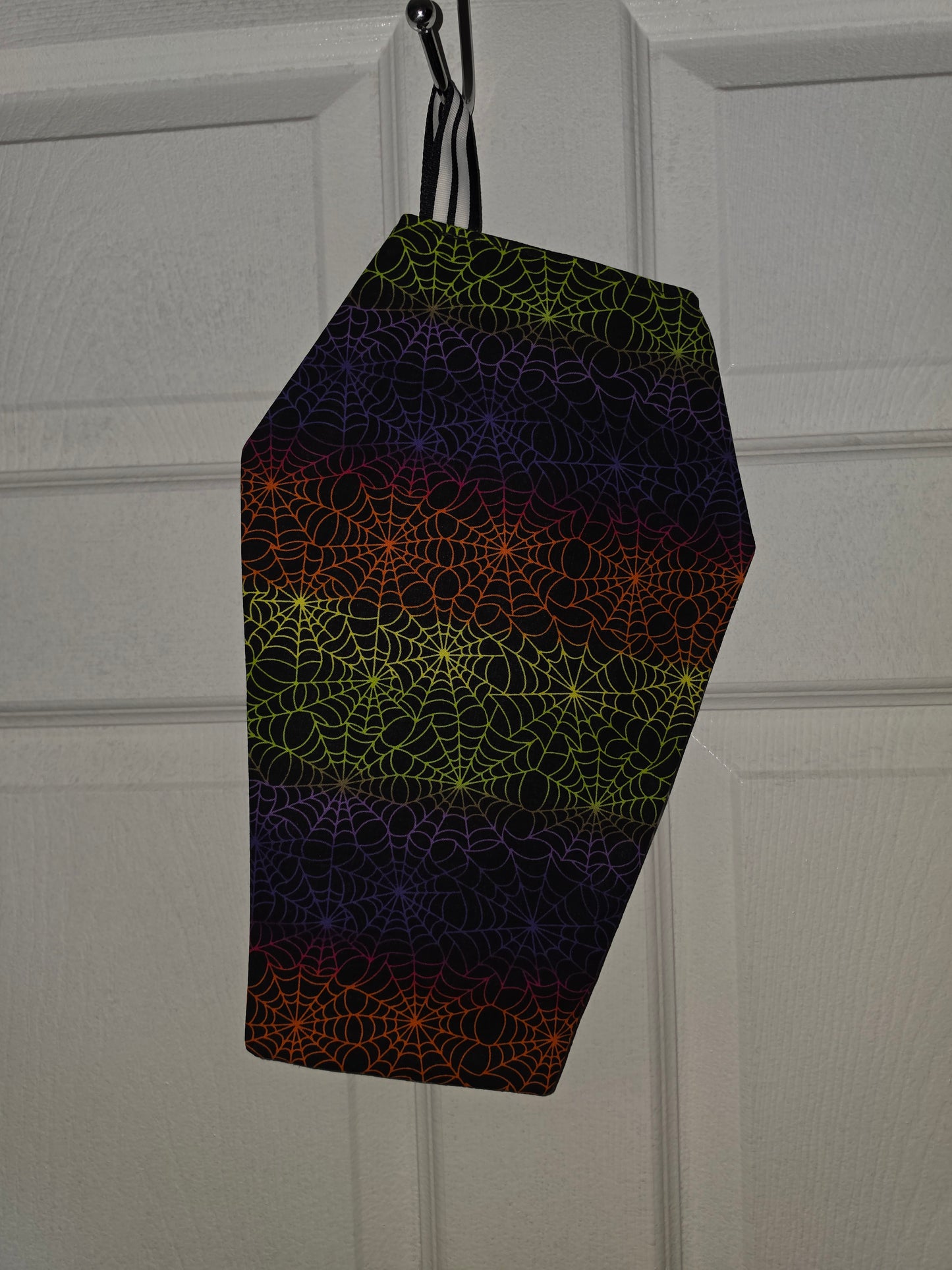 Handmade Coffin Christmas Stocking Catch All Hanging Bag