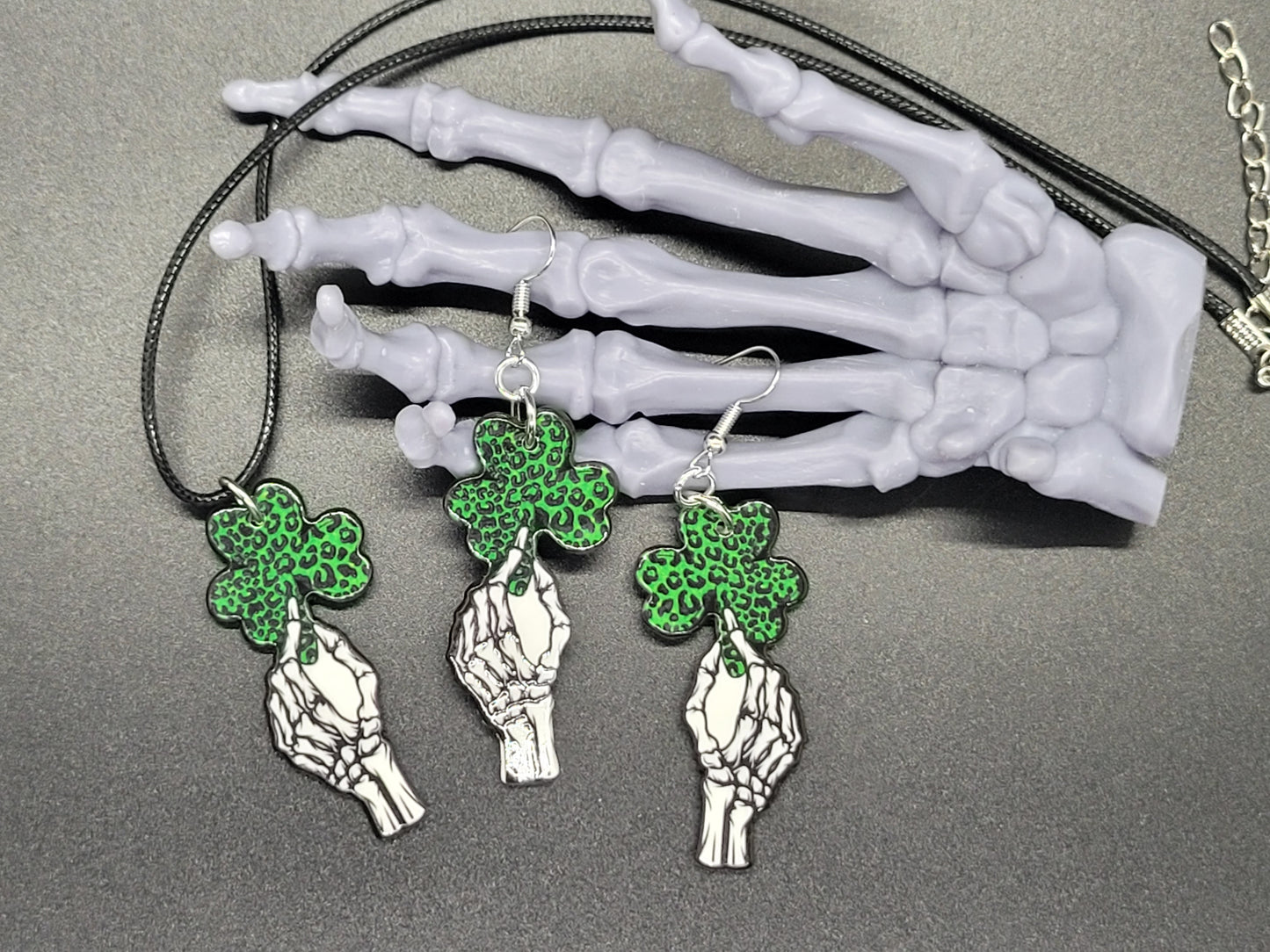 Lucky Resin Earrings Necklace St. Patrick's Day
