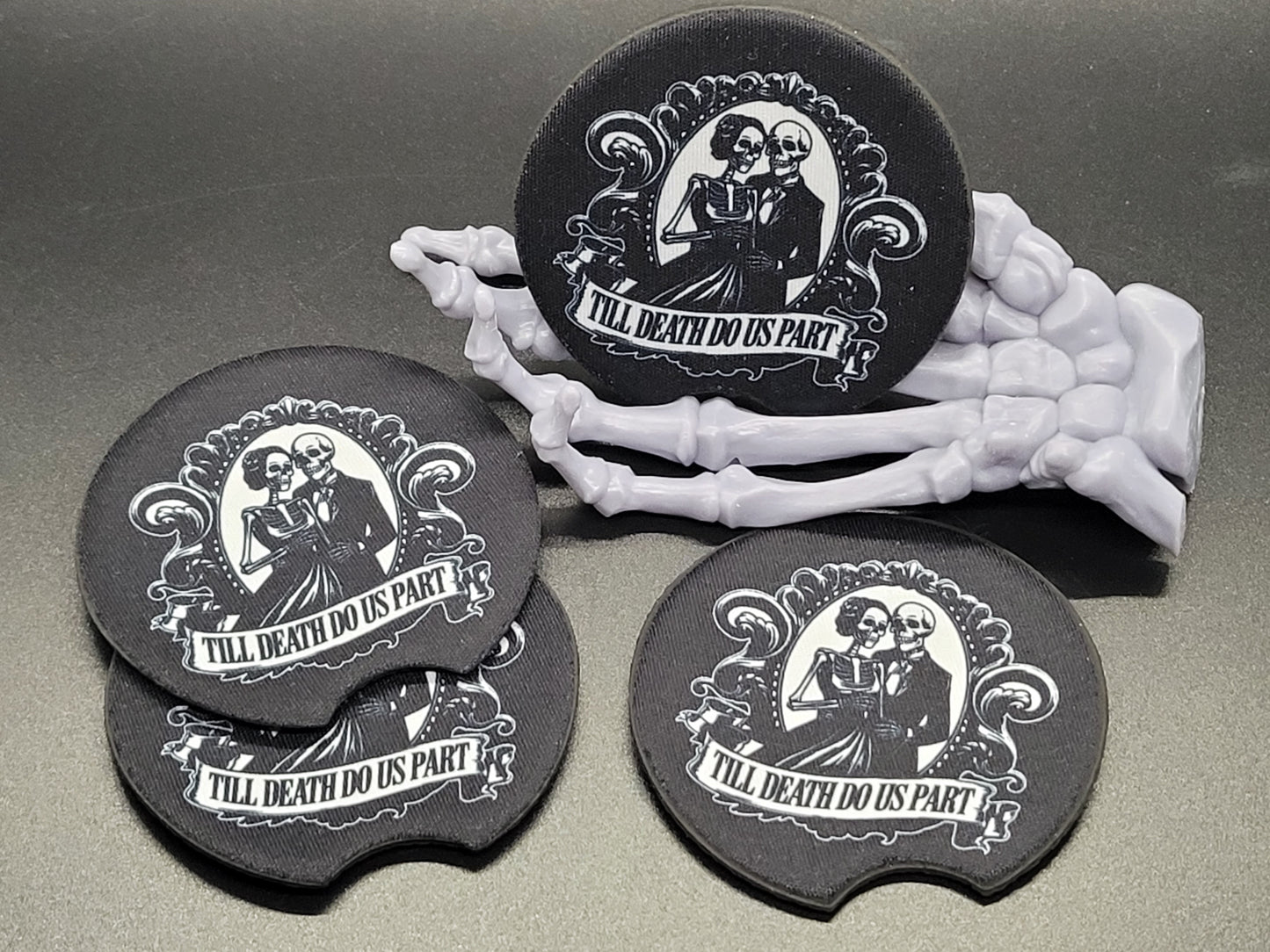 Till Death Valloween Neoprene Car Coaster Set of 2