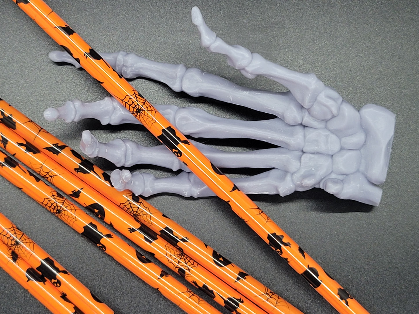 Orange Witchy 9 in Reusable Plastic Tumbler Straw