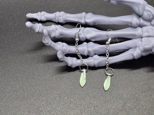 Dainty Uranium Glass Drop Earrings Chain Givre Vaseline Drop 5