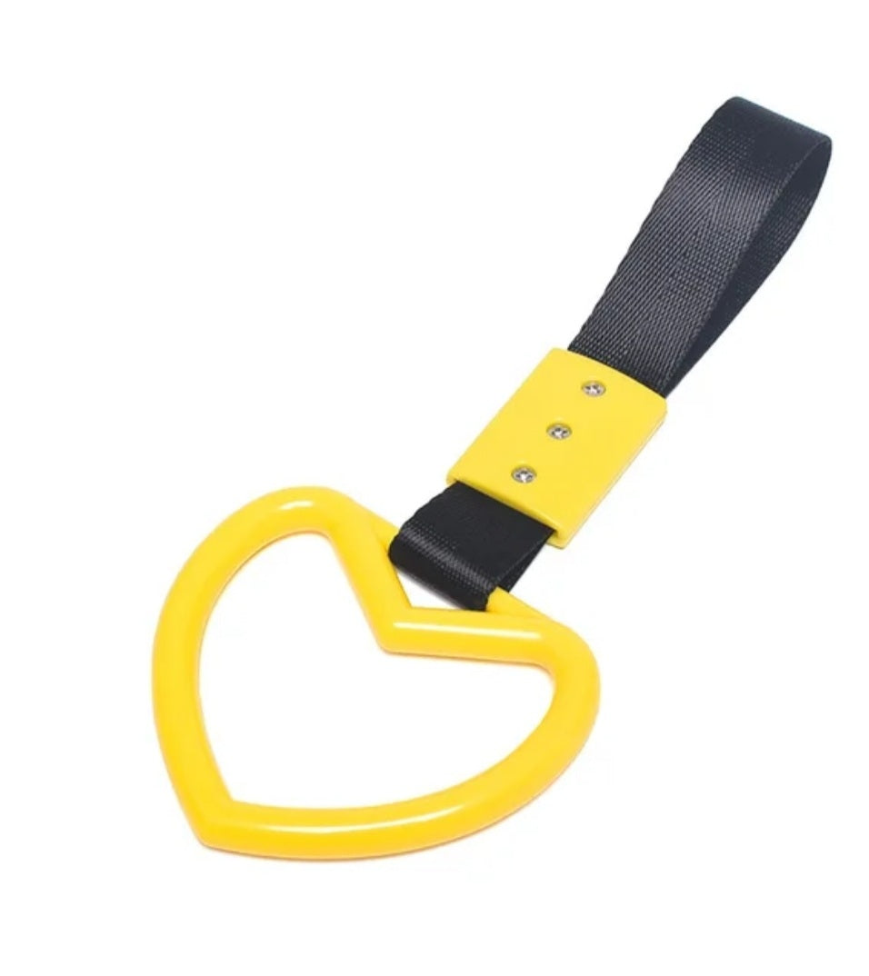 JDM Style Strap Tow Hook Handle Heart Shape Plastic Car Decoration