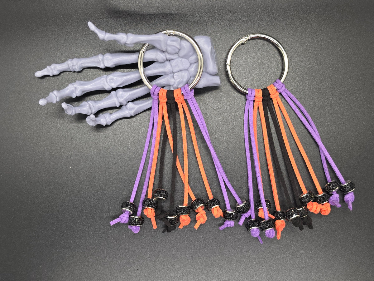 Hocus Pocus Western Gothic Boot Fringe Bag Charm Key Chain Clips