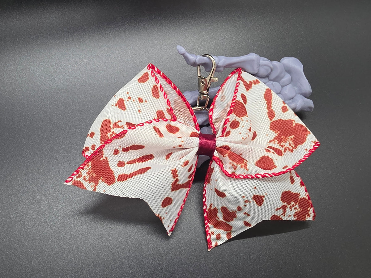Halloween Bloody Prints 1 Purse Charm Cheer Bow Style Clip Handmade