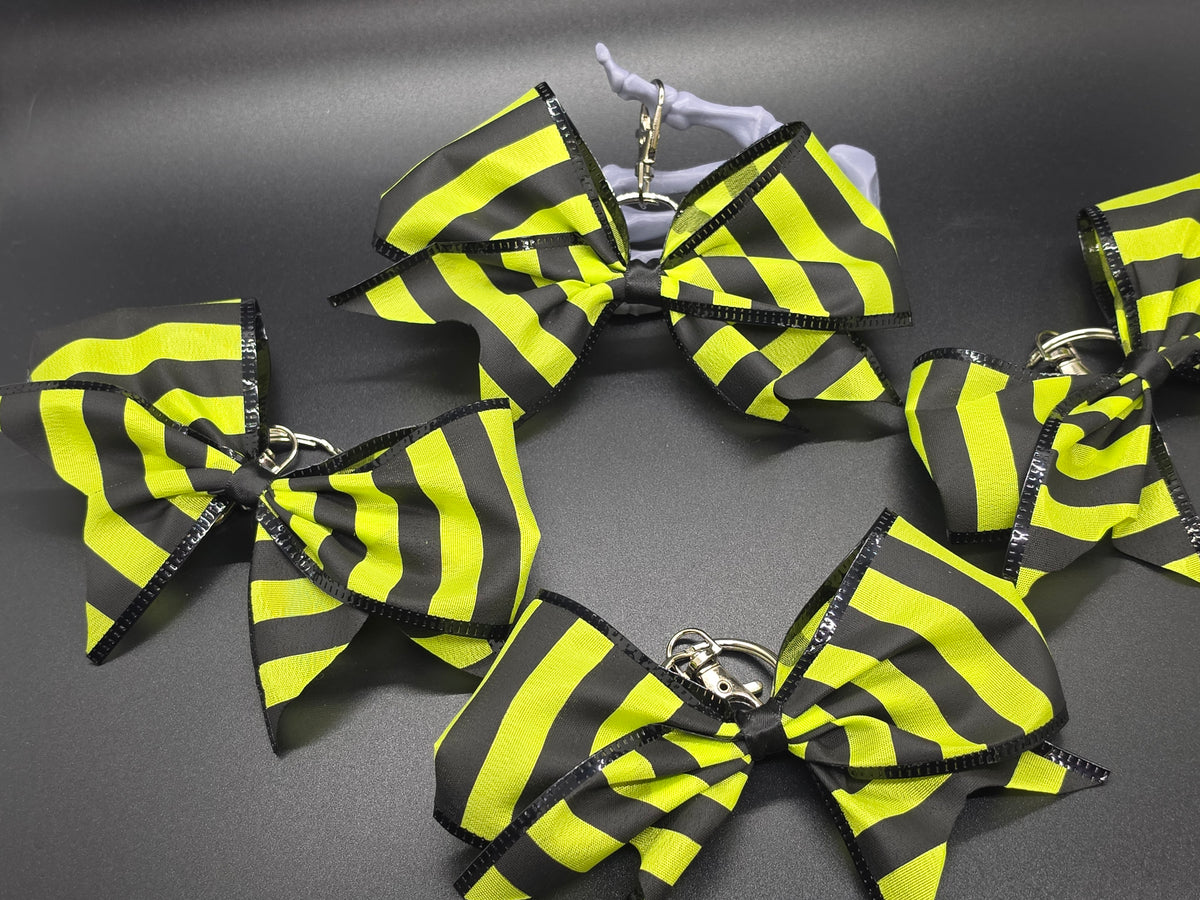 Halloween Witch Stripes Purse Charm Cheer Bow Style Clip Handmade
