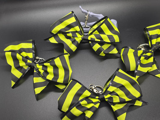 Halloween Witch Stripes Purse Charm Cheer Bow Style Clip Handmade