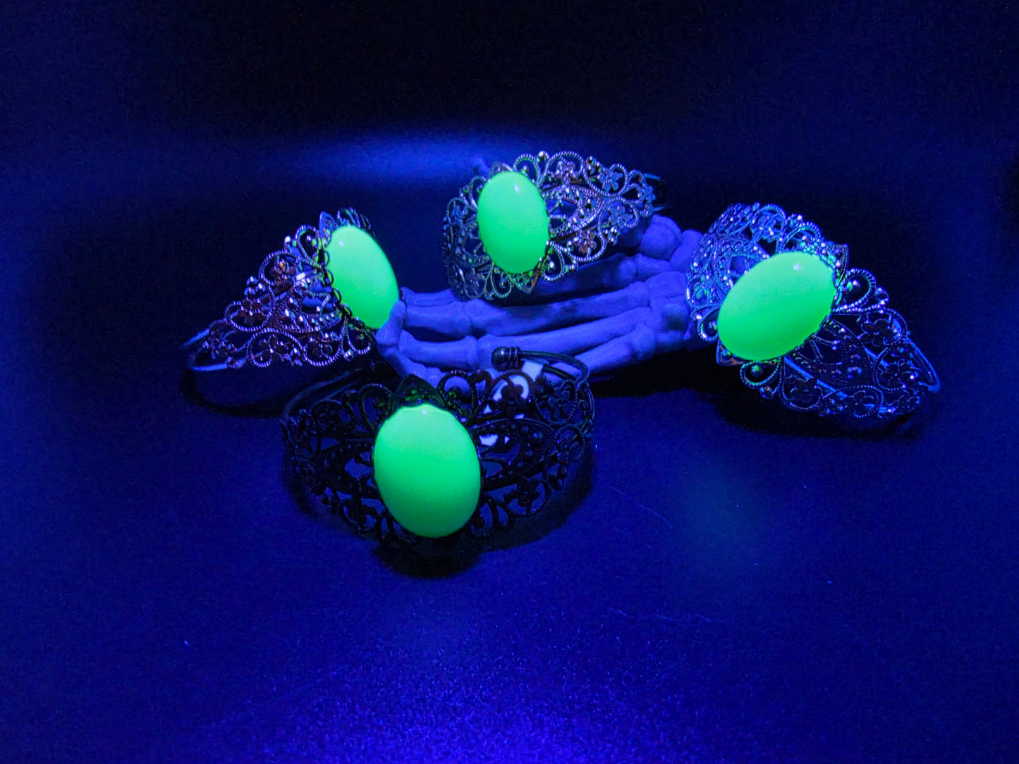 Uranium Glass Green Opal Adjustable Bracelet