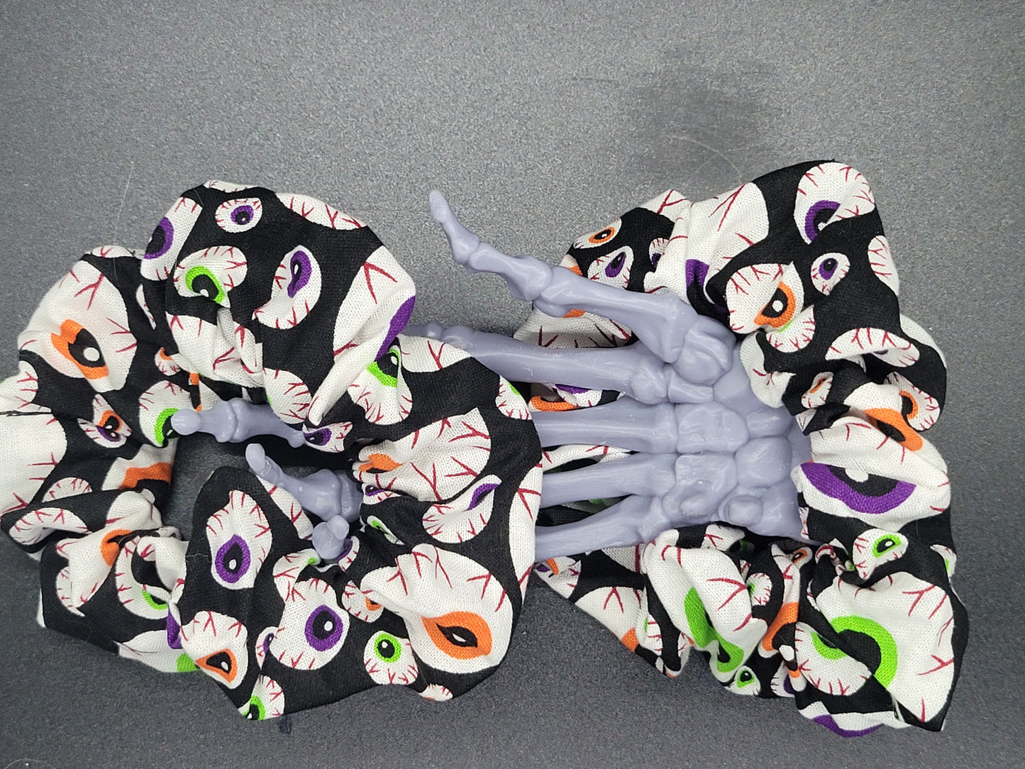 Halloween Eyeballs Cotton and Elastic Hair Tie Scrunchie