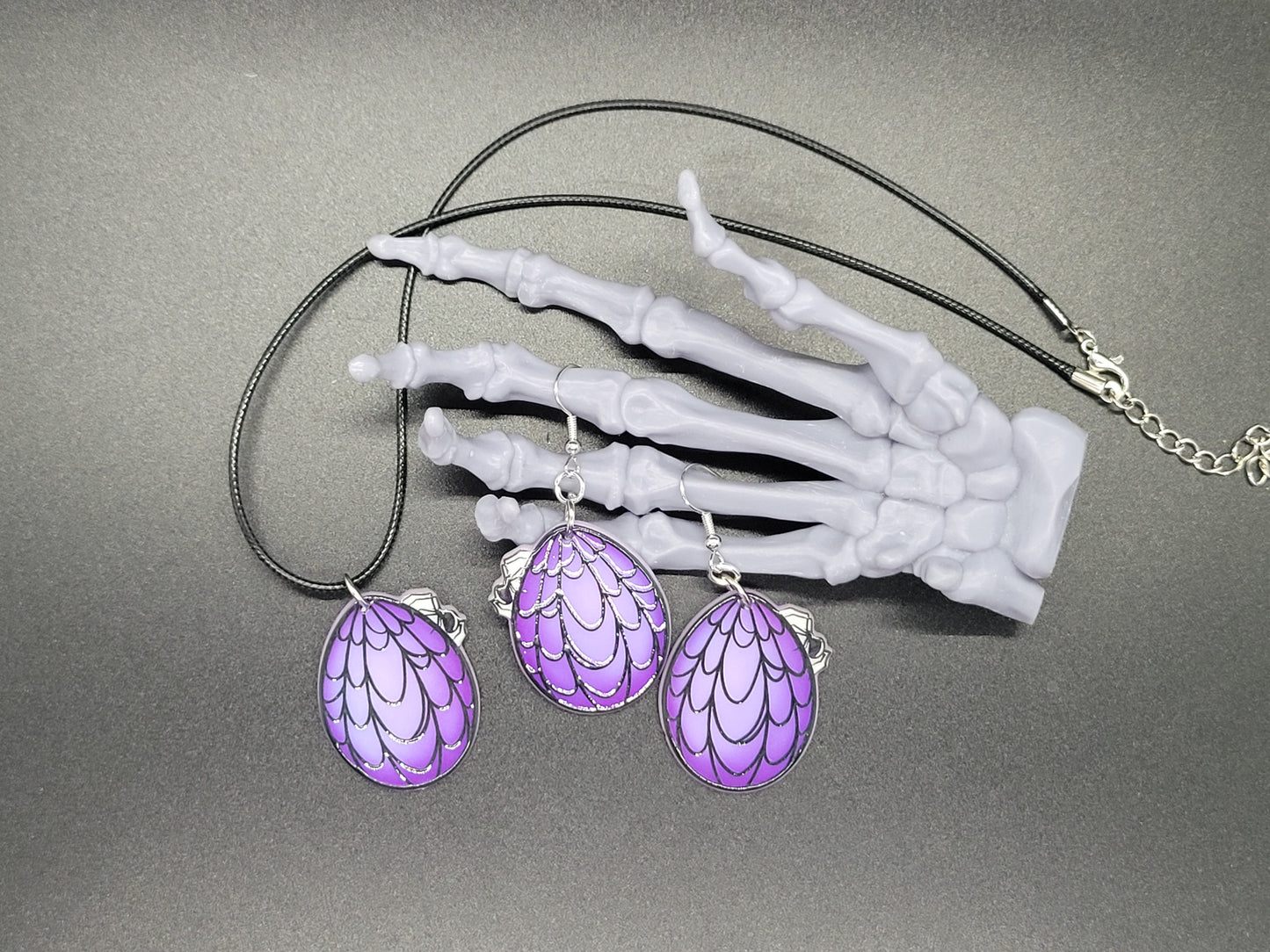 Spiderweb Easter Egg Resin Earrings Necklace Creepster