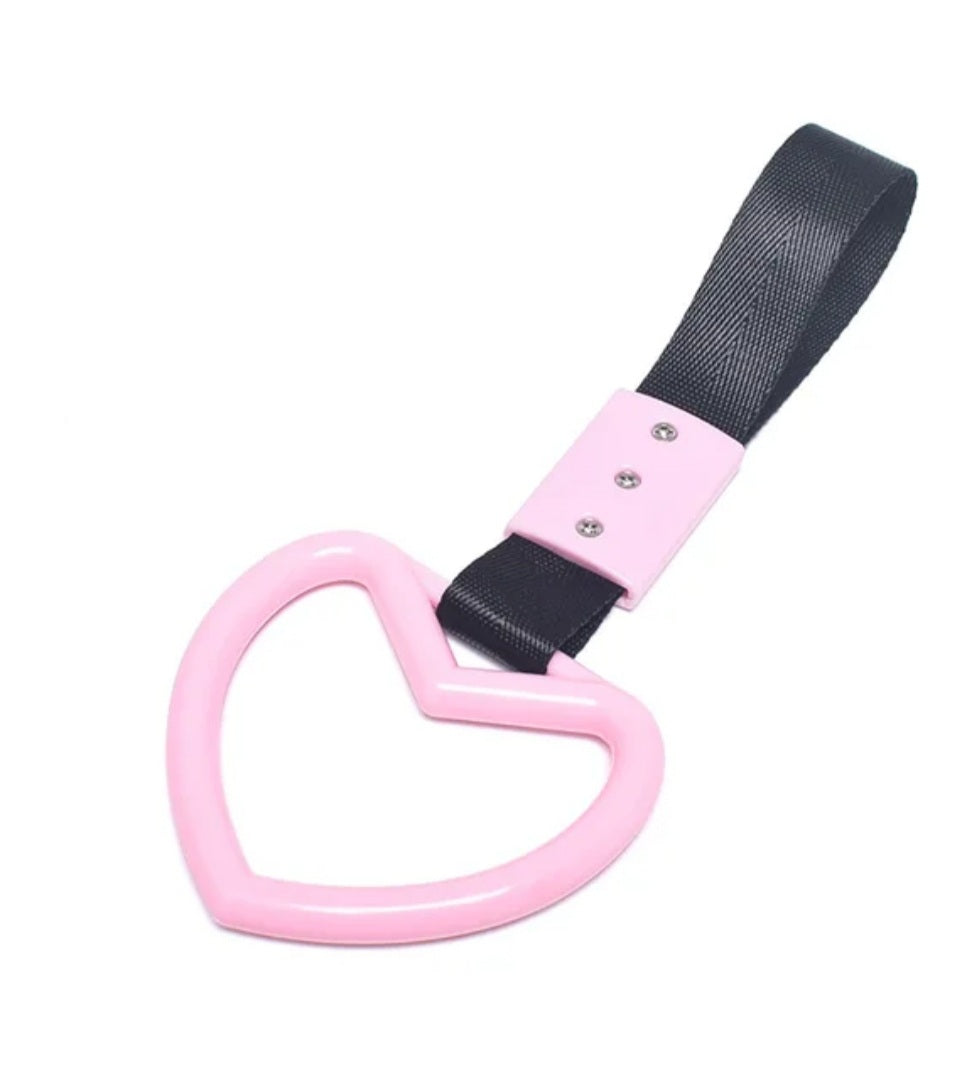 JDM Style Strap Tow Hook Handle Heart Shape Plastic Car Decoration