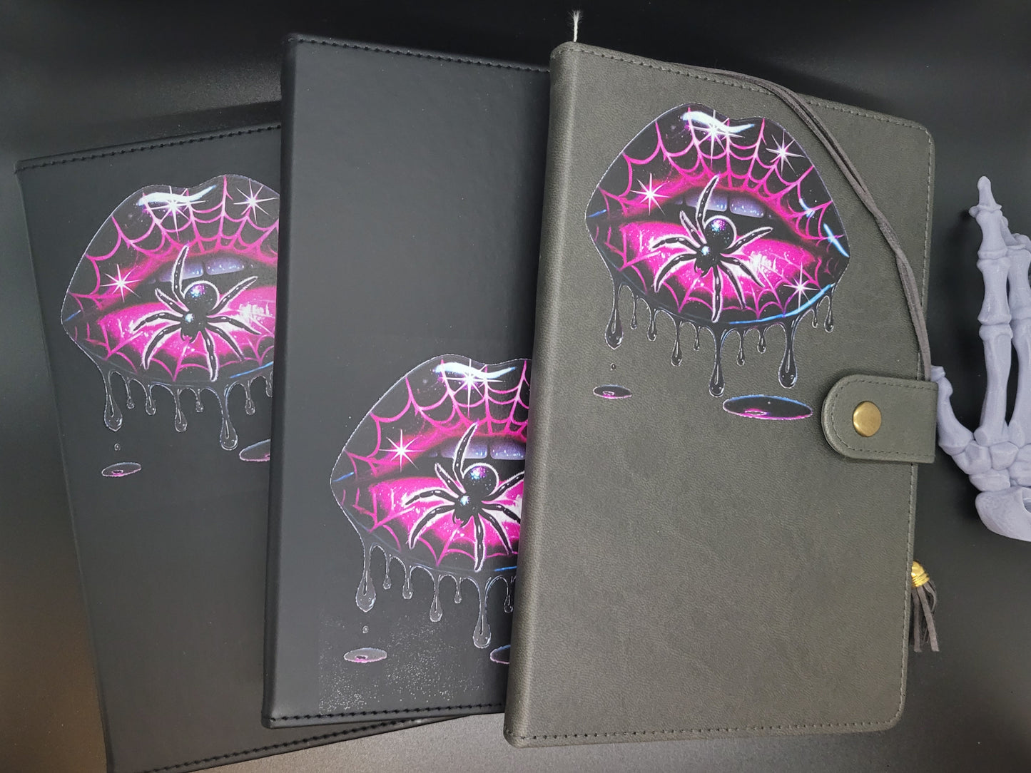 Pink Venom Lined Blank Journal Book of Shadows Grimoire Faux Leather