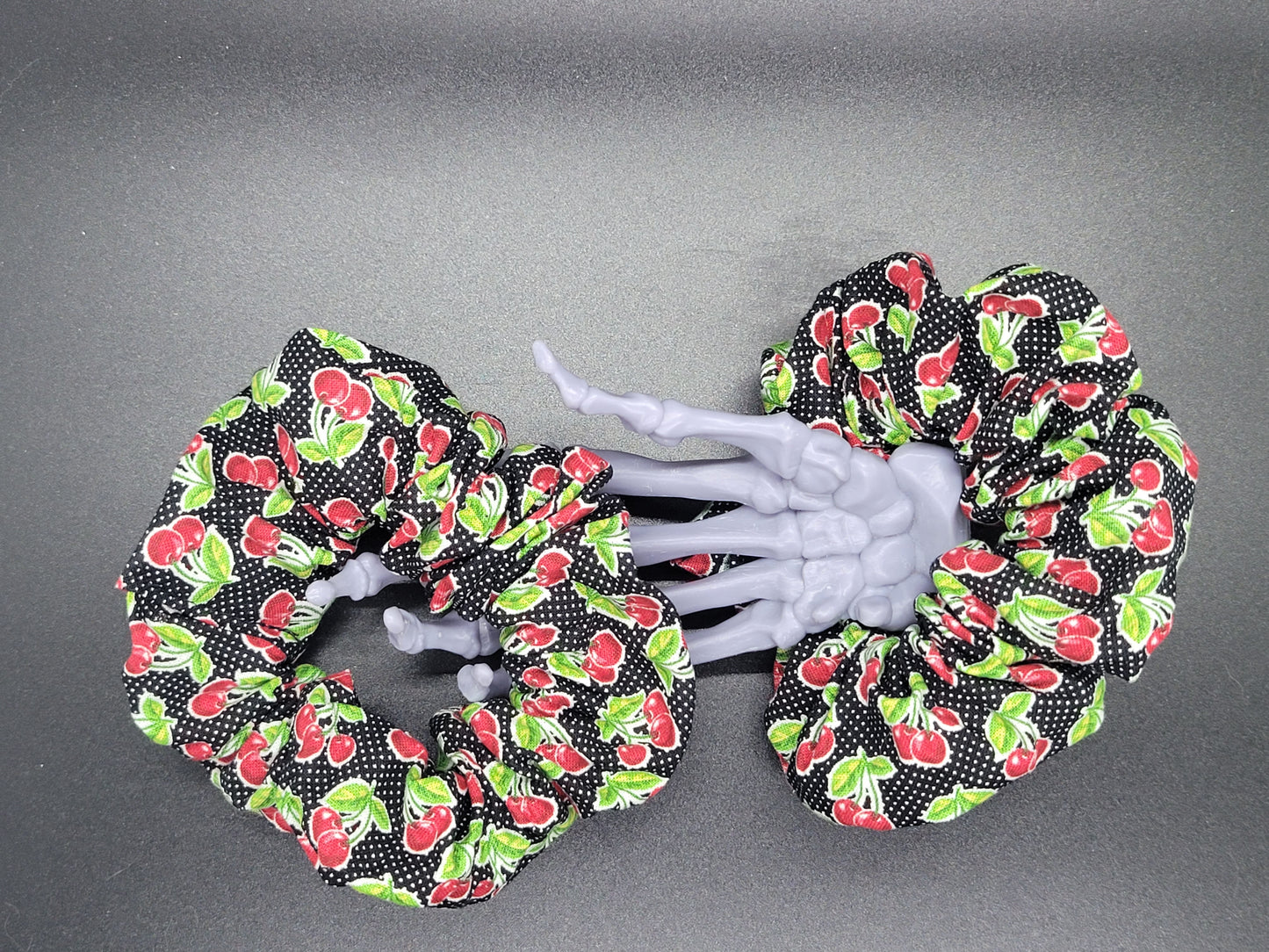 Rockabilly Red Cherries Cotton and Elastic Hair Tie Scrunchie
