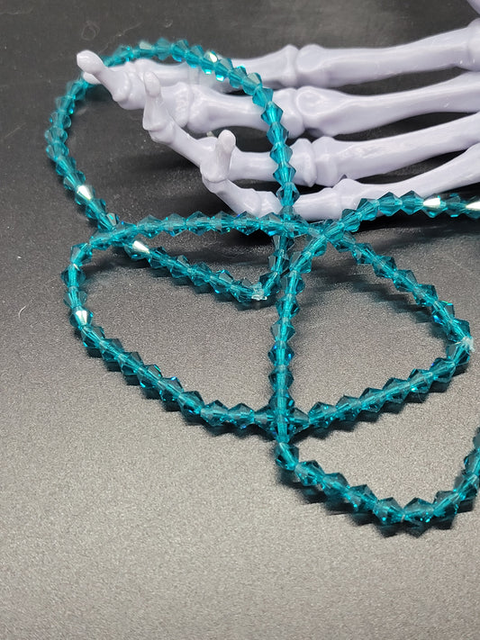 Vintage Swarovski Crystal Stretch Bracelet 5mm Blue Zircon Crystals