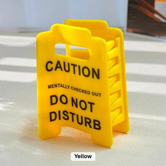 Yellow 3 Small Warning Sign Acrylic Hair Claw Clip