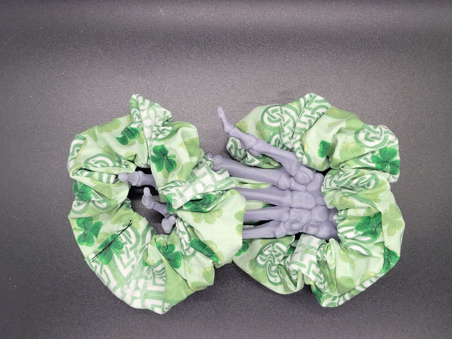 Celtic Shamrock Cotton and Elastic Hair Tie Scrunchie