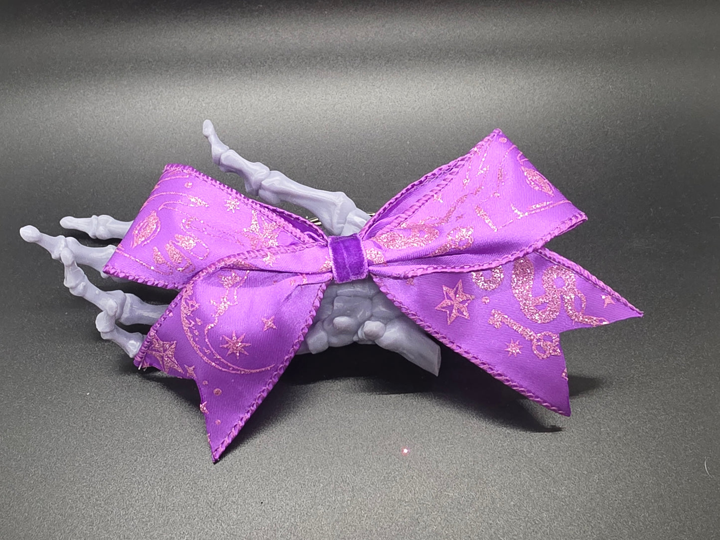 Purple Magic Purse Charm Cheer Bow Style Clip Handmade
