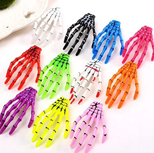 Skeleton Hand Hair Clips