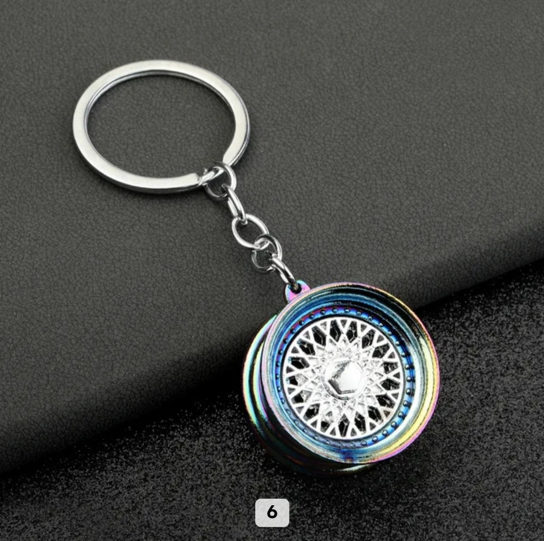 Car Part Rim Key Chain Wheel Metal Alloy