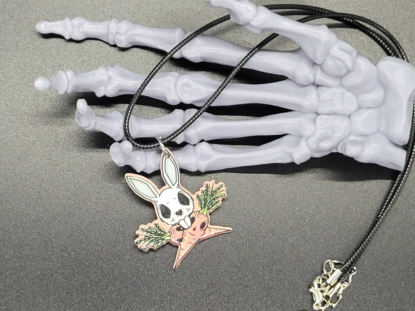 Creepy Bunny Skull Resin Earrings Necklace Creepster