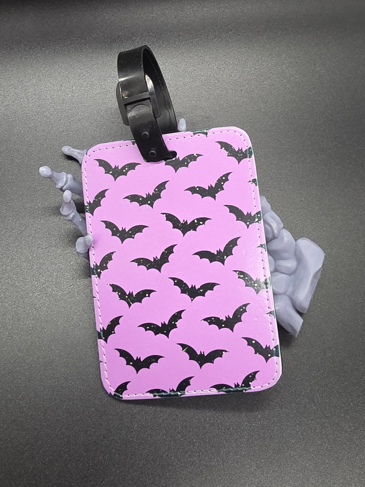 Custom Printed Luggage Bag Tag School Backpack Halloween Purple Bats