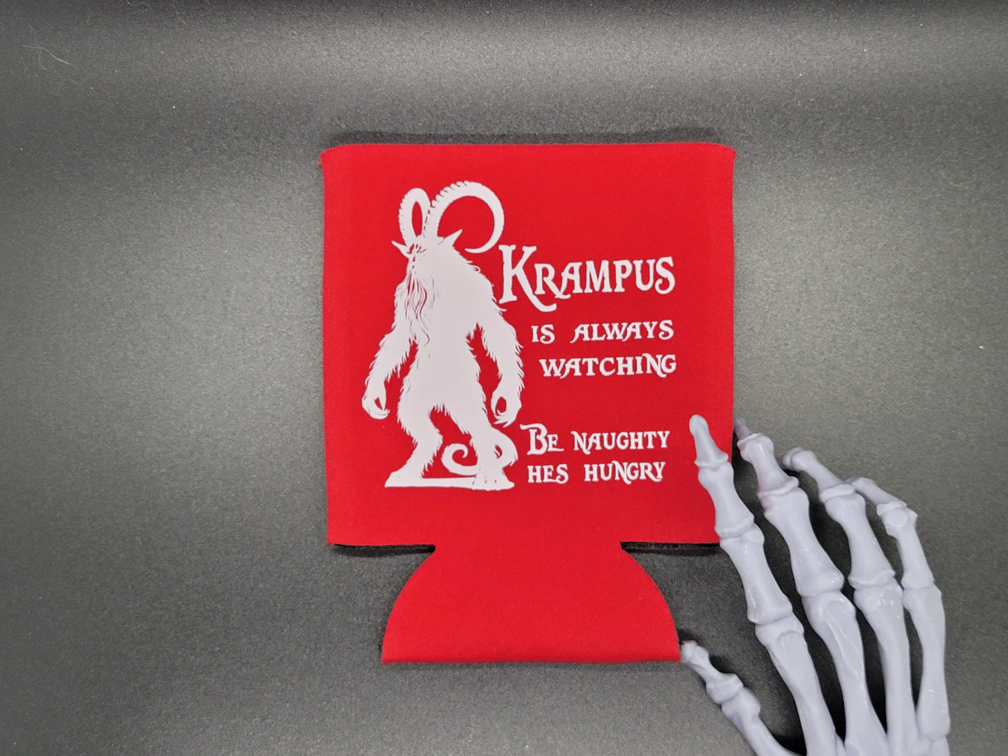 Krampus is Hungry Can Cooler Neoprene Koozie