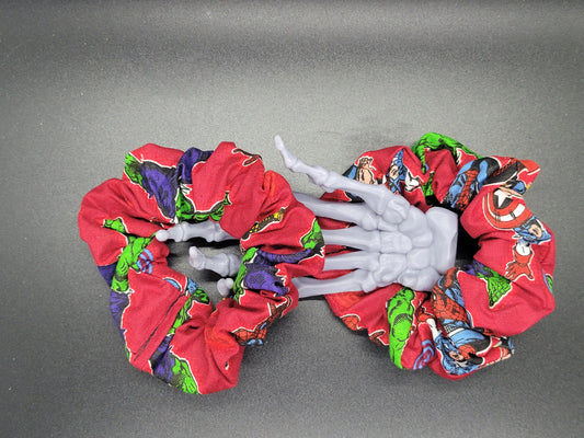 Superhero Cotton and Elastic Hair Tie Scrunchie