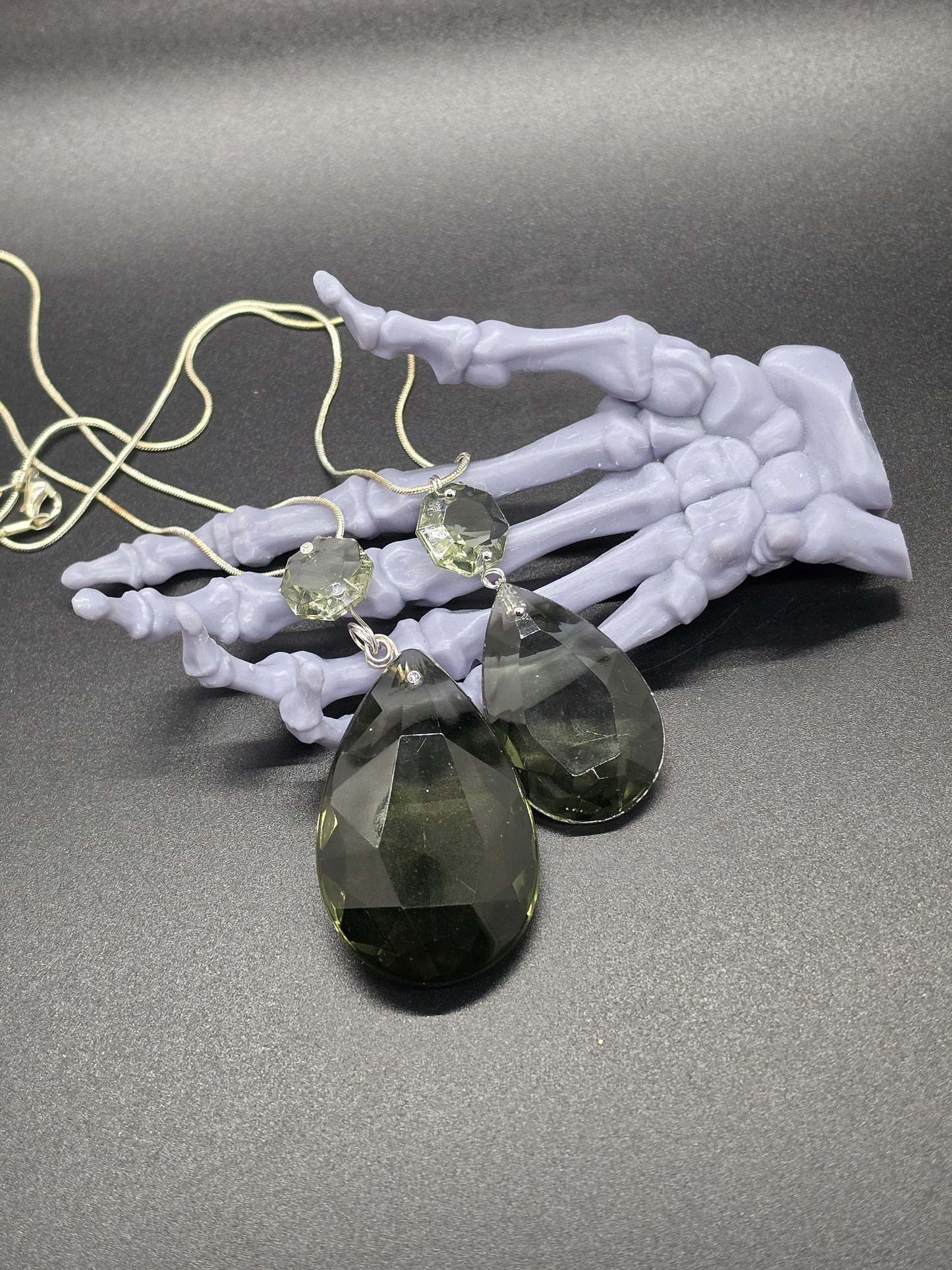 Antique/ Vintage Grey Glass Pendant Uranium Glass Murano