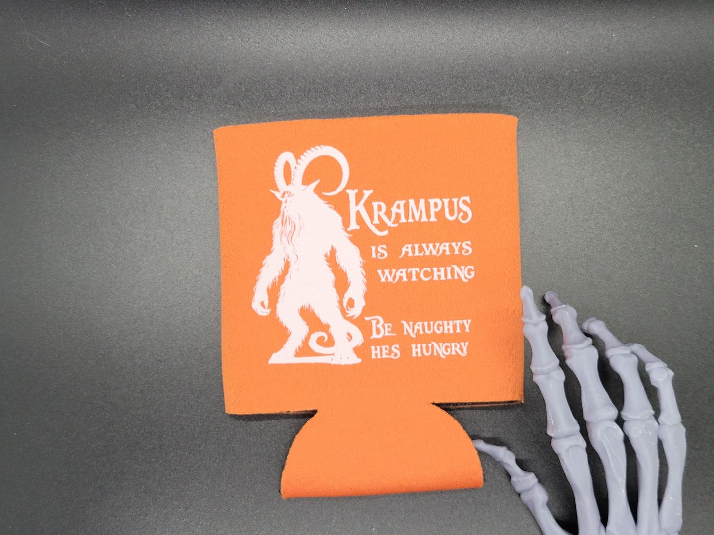Krampus is Hungry Can Cooler Neoprene Koozie