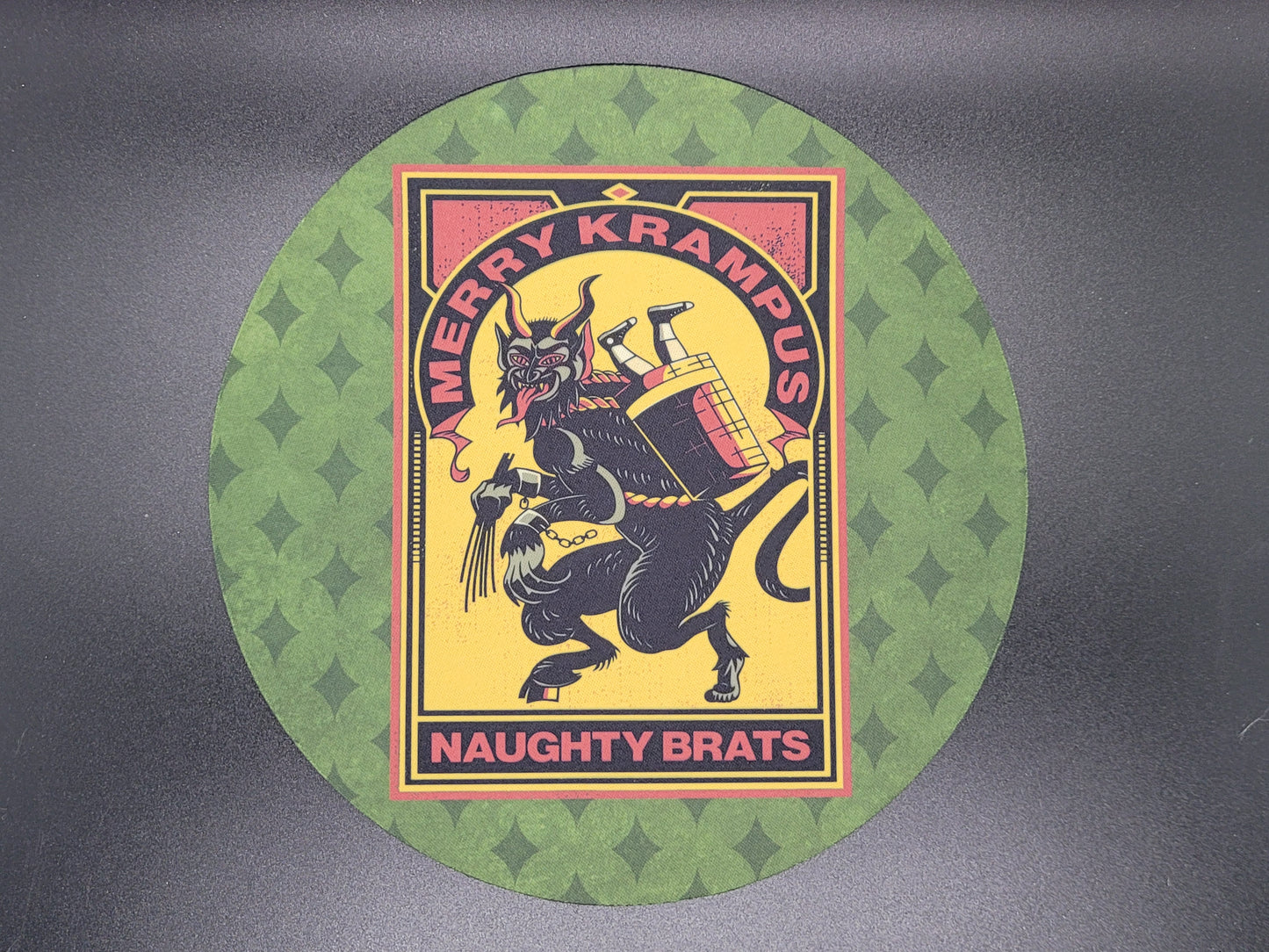 Krampus Green Neoprene Mouse Pad