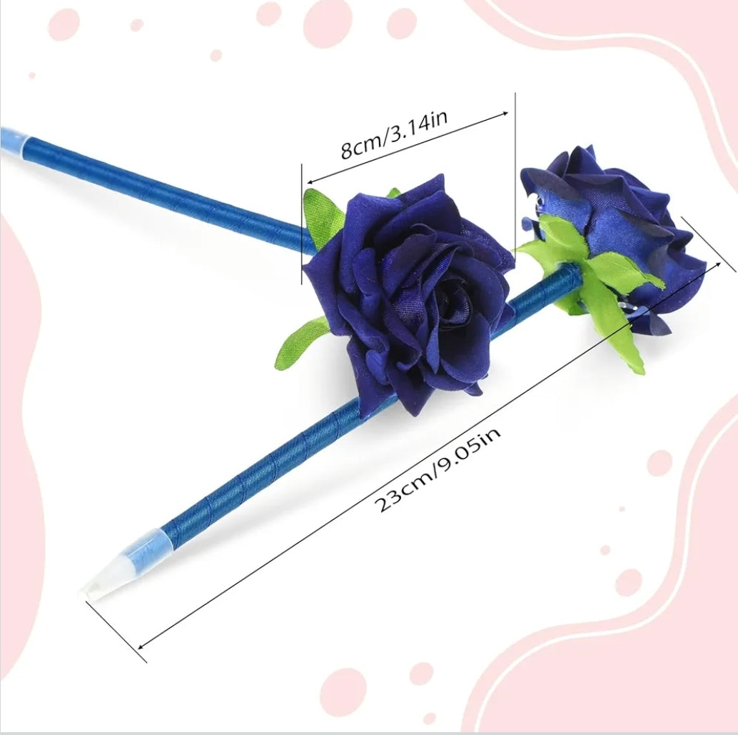 Blue Rose Pen Black Ink Writing Weddings