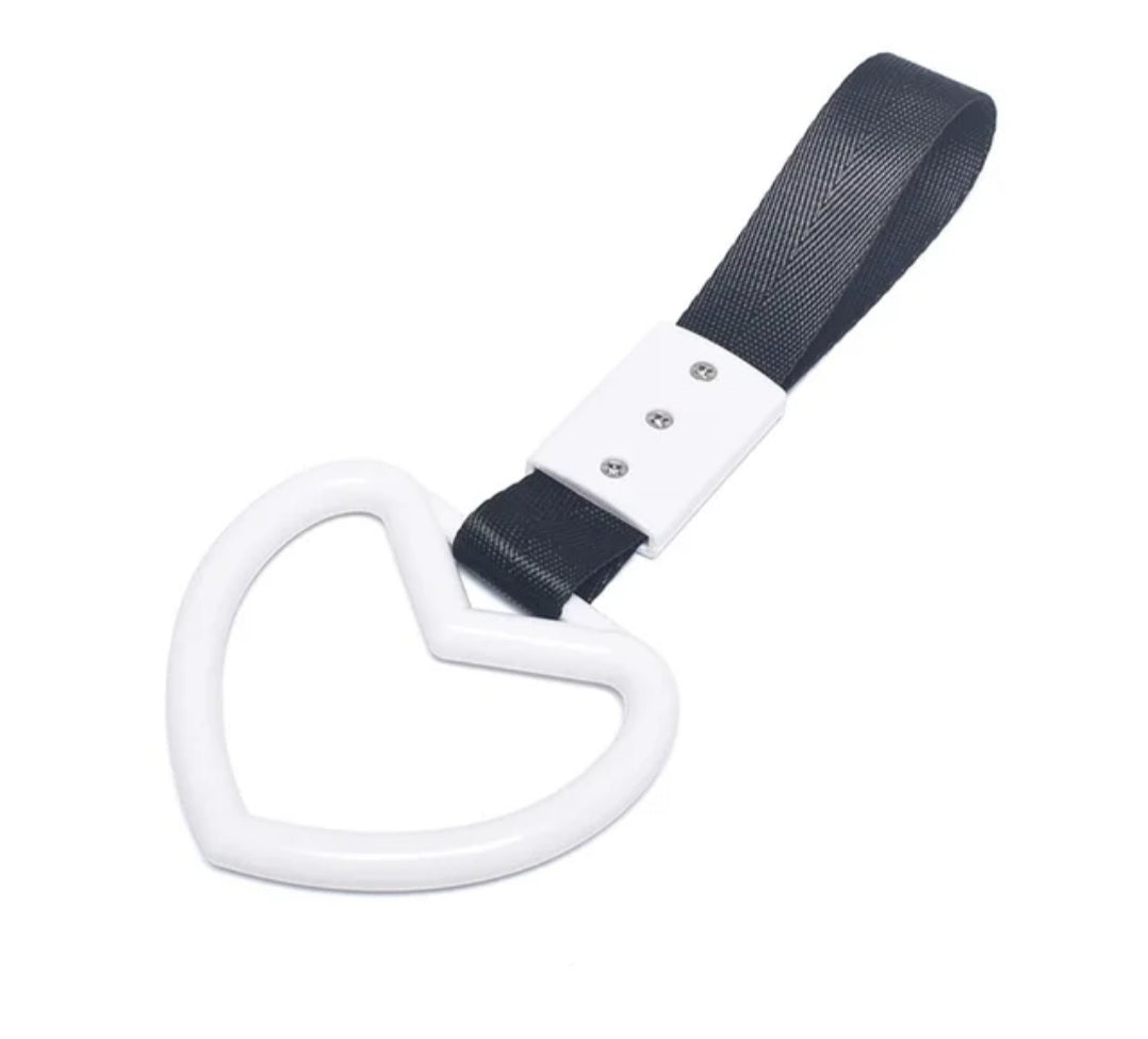 JDM Style Strap Tow Hook Handle Heart Shape Plastic Car Decoration
