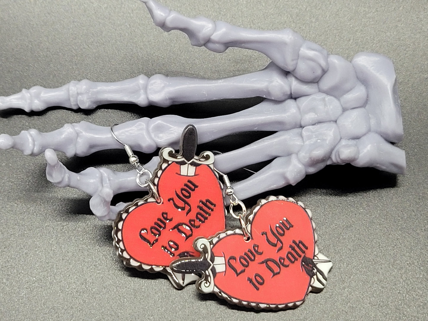 Love Heart Valentine Resin Earrings Necklace Valloween