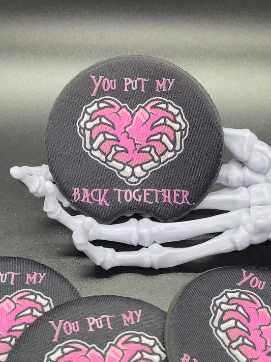 Heart Together Valloween Neoprene Car Coaster Set of 2
