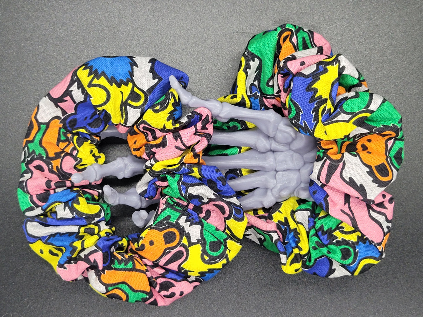 Grateful Dead Bear Cotton and Elastic Hair Tie Scrunchie