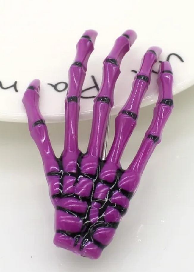 Skeleton Hand Hair Clips