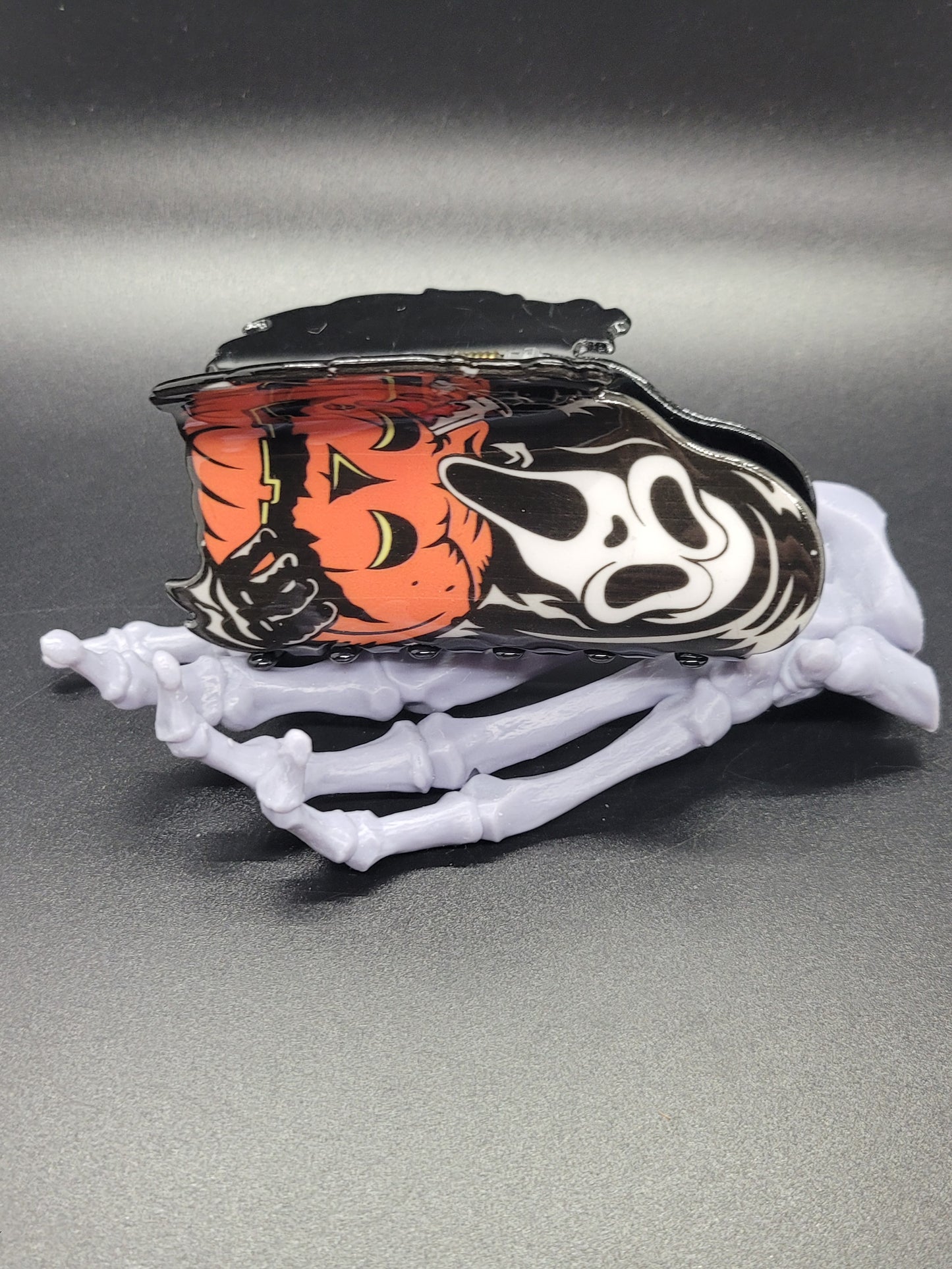 Scream Pumpkin Acrylic Hair Claw Clip