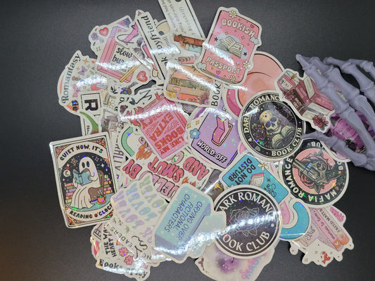Holographic Bookish Vinyl Sticker 10 Pack for Junk Journals Scrapbooks Budget Binders