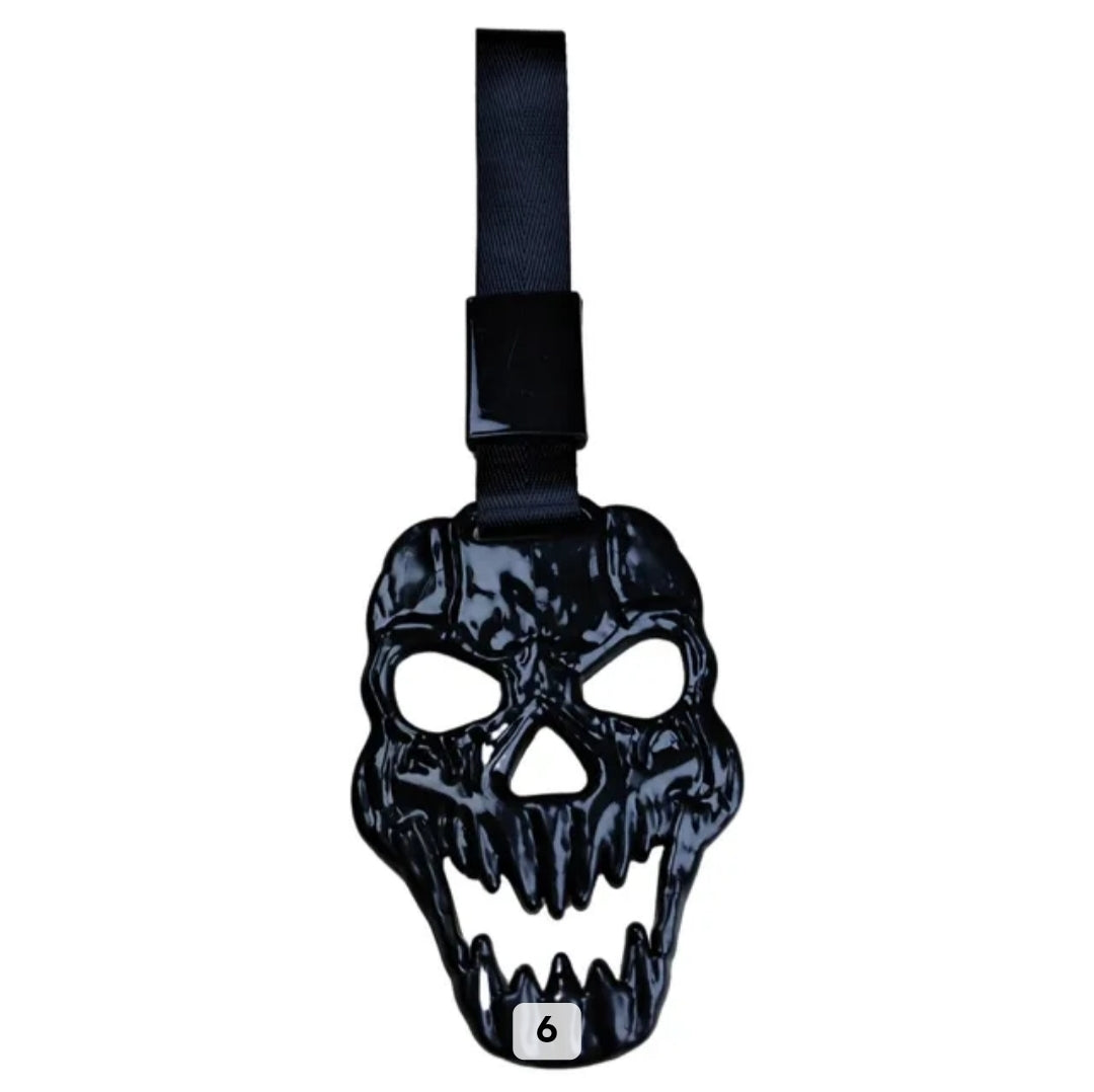 JDM Style Strap Tow Hook Handle Skull Shape Plastic Car Decoration